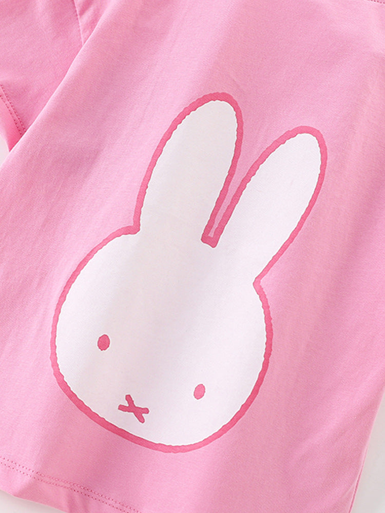 Arrival Summer Baby Kids Girls Cartoon Rabbits Pattern T-shirt and