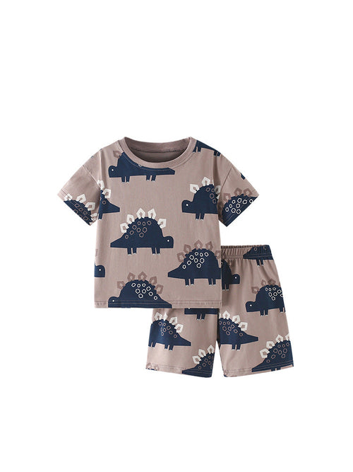 Arrival Summer Baby Kids Unisex Cartoon Dinosaur Pattern T-shirt and