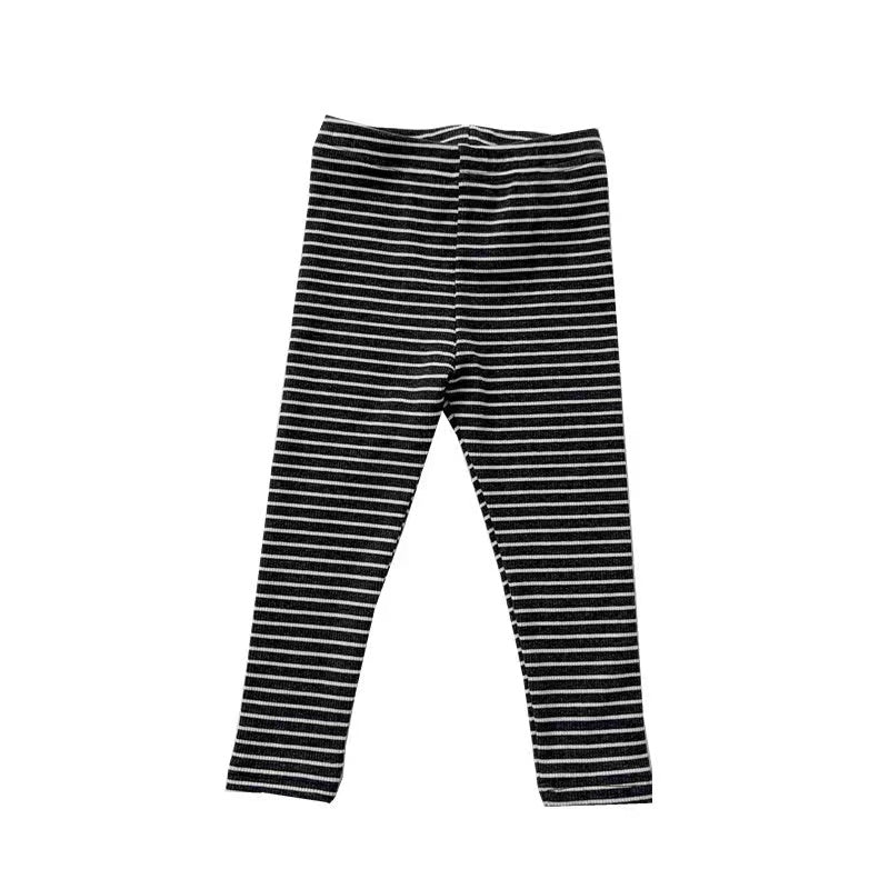 Baby Girl Striped Pattern Elastic Tight Knit Pants