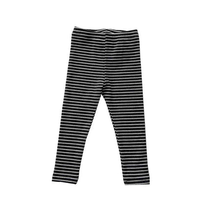 Baby Girl Striped Pattern Elastic Tight Knit Pants