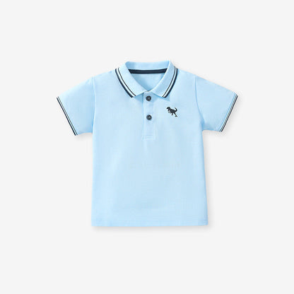 New Arrival Kids Boys Dinosaur Logo Short Sleeves Polo Shirt