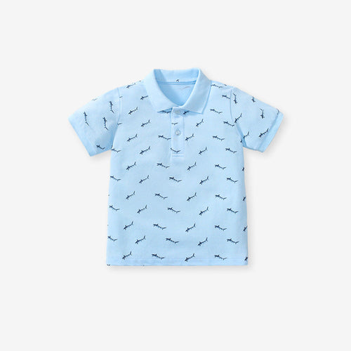 Baby Kids Boys Fish Print Short Sleeves Polo Shirt