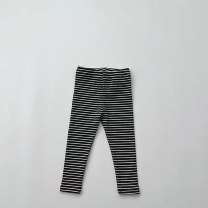 Baby Girl Striped Pattern Elastic Tight Knit Pants