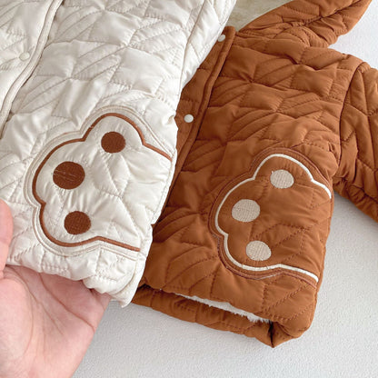 Winter Infant Baby Unisex Teddy Paws Pattern Long Sleeves Coat With