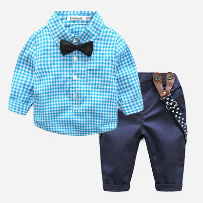 Baby Boys Gentleman Clothing Sets Spring Autumn Infant Boys Plaid