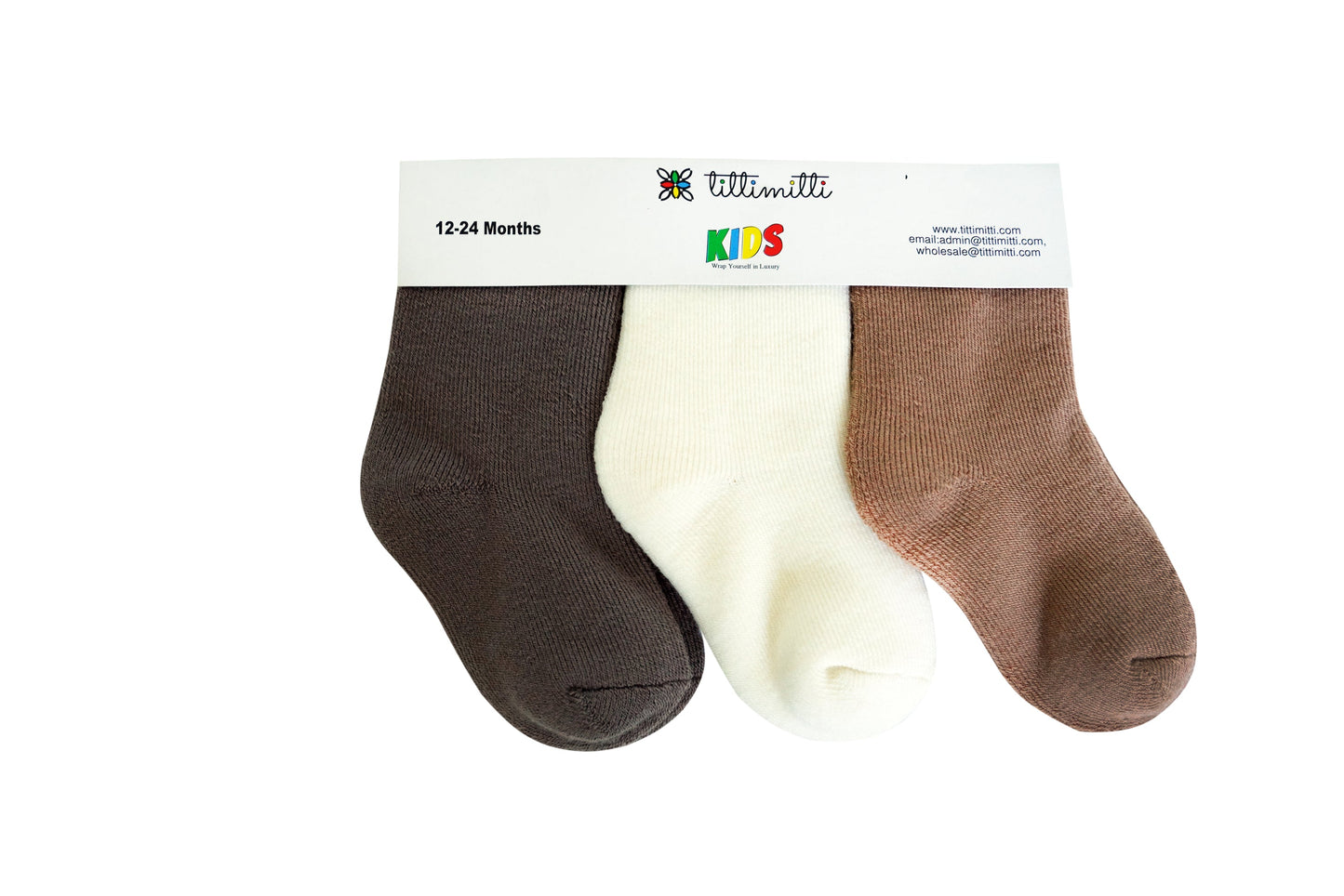 tittimitti® 75% Merino Wool Baby Toddler Terry Socks 3-Pack